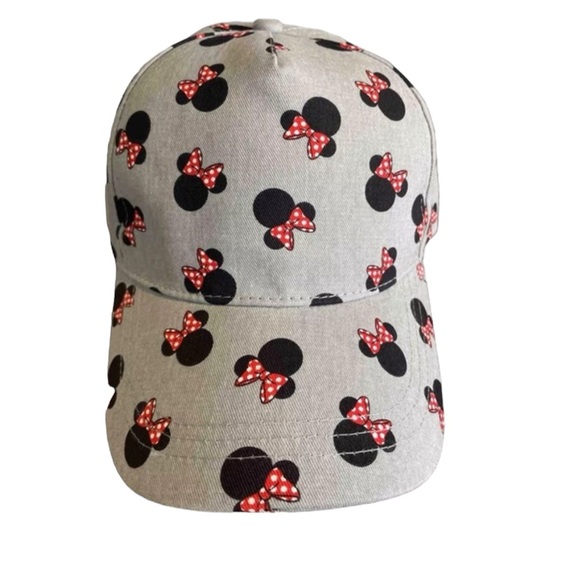 NWT Disney Minnie Mouse Gray Cotton Baseball Cap Adjustable Unisex Hat        H - Picture 1 of 13